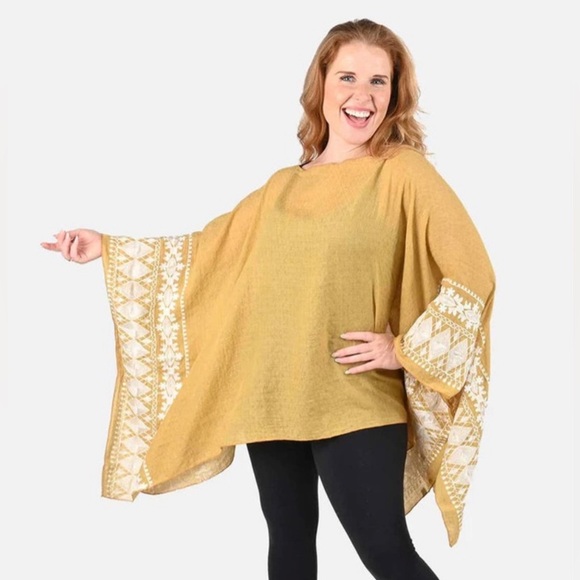 Coral Tunic – “Sunset Bloom Embroidered Top - Picture 5 of 6